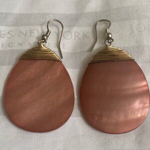 LARGE TEARDROP COPPER COLOR TEAR DROP DANGLING EARRINGS